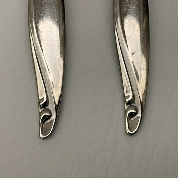 Wm A Rogers Oneida Surf Club Stainless Individual Salad Forks Lot of 7 - Picture 2 of 4